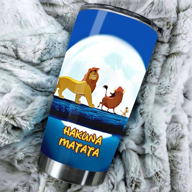 Insulated Hakuna Matata Tumbler - 20Oz Lion-Themed Stainless Steel Travel Mug - Image 2