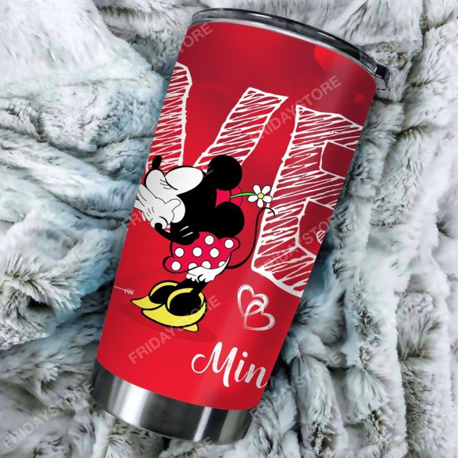 Tumbler Smack Mickey Mouse Couple Tumbler Cup Cute Mickey Mouse Travel Mug - Image 3