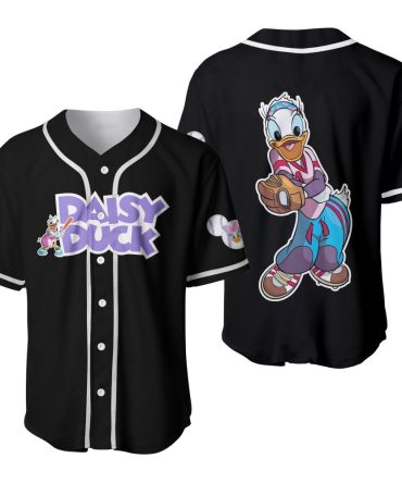 Daisy Duck Baseball Jersey Shirt - Cartoon Sportswear For Fans - Unisex Black Graphic Tee
