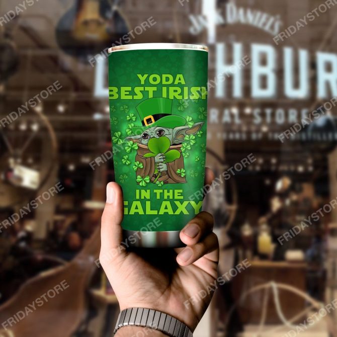 Yoda Irish Galaxy Tumbler - Unique Shamrock Design Insulated Cup - Image 5