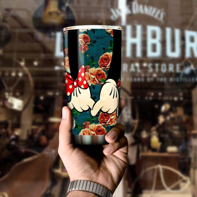 Floral Cartoon Hand Gesture Tumbler - Cute Stainless Steel Insulated Cup With Lid, 20Oz - Image 4