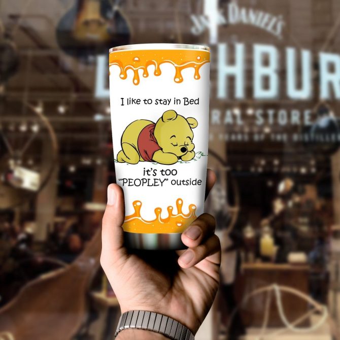 Cozy Winnie The Pooh Tumbler - Double-Wall Insulated Cup For Home & Travel - Cute Bedtime Quote & Friends Design - Image 4