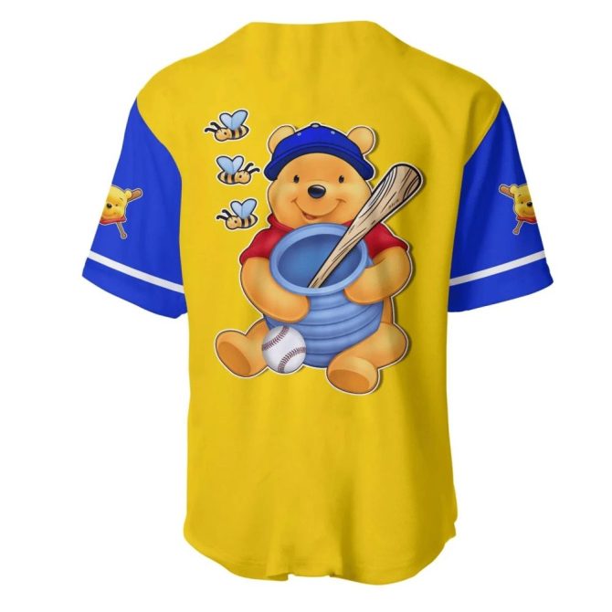 Vibrant Pooh Baseball Jersey For Kids - Fun Cartoon Sportswear Tee - Image 3