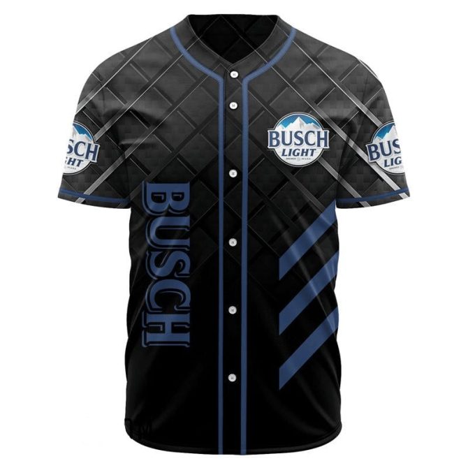 Busch Light Baseball Jersey – Stylish Black/Blue Design, Perfect For Fans & Casual Wear! - Image 2