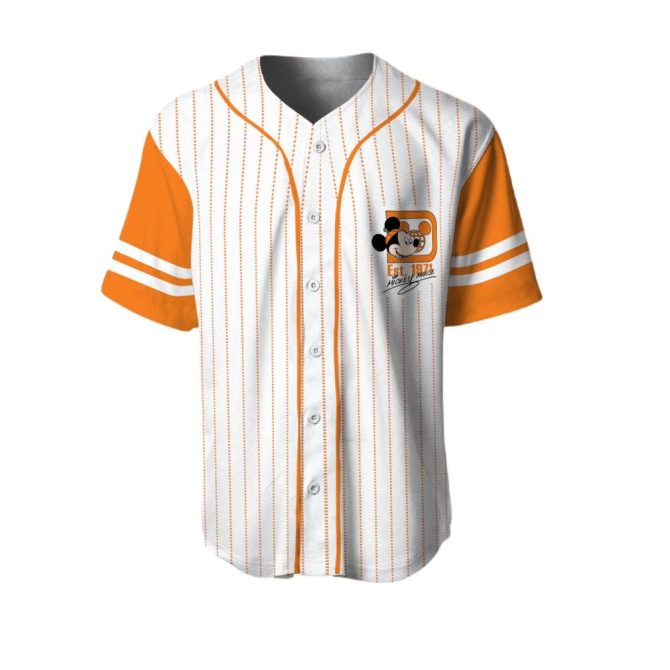 Disney Halloween Baseball Jersey – Mickey Mouse & Ghosts – Men'S Apparel - Image 2