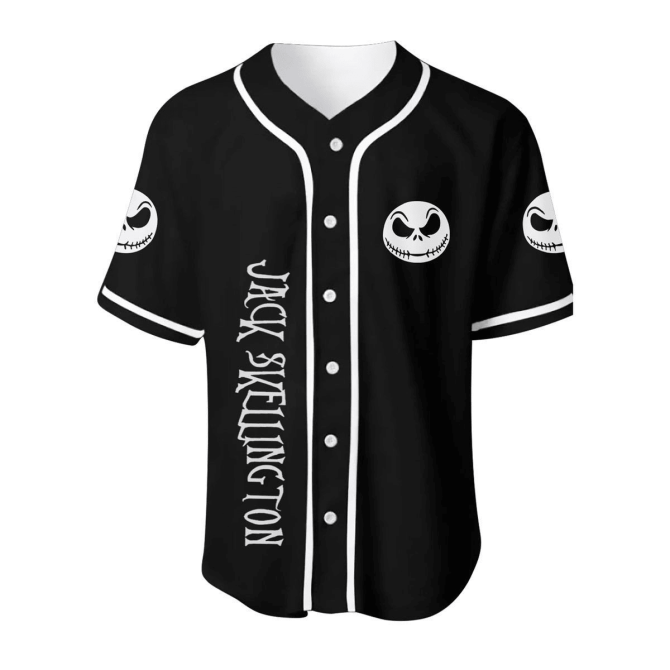 Jack Skellington Baseball Jersey - Nightmare Before Christmas Fan Gear - Unisex Black - Image 3