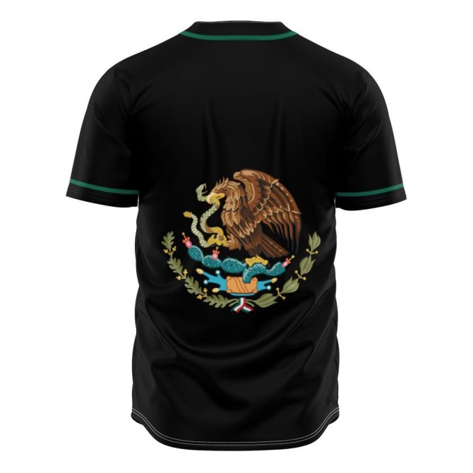 Men'S Mexico Baseball Jersey - Black With Eagle Emblem - Patriotic Sportswear - Image 3