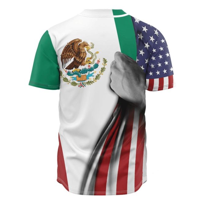 Patriotic Baseball Jersey - Usa & Mexico Flag Design, Unisex, Soft Fabric - Celebrate Unity! - Image 3