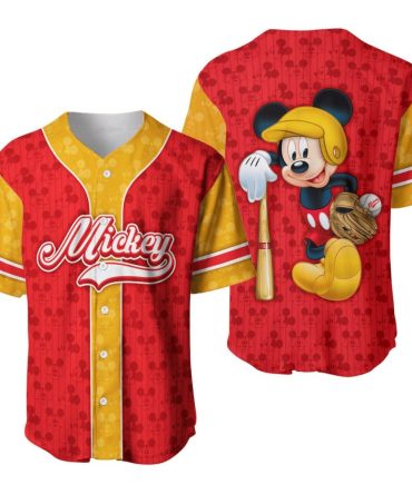 Disney Mickey Baseball Jersey – Colorful Cartoon Sportswear For Fans