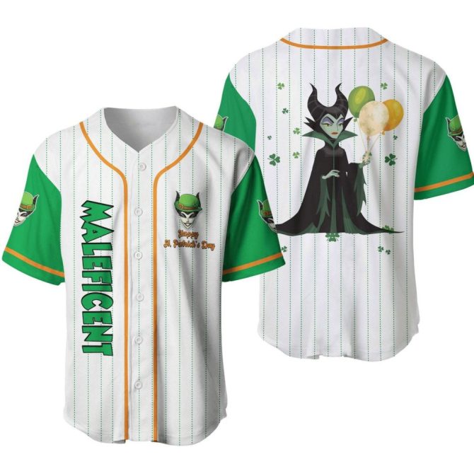Maleficent St. Patrick'S Day Baseball Jersey – Festive & Unique Design