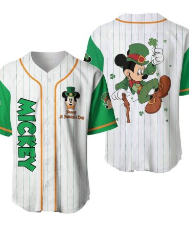Limited Edition St. Patrick'S Day Mickey Baseball Jersey – Celebrate In Style!