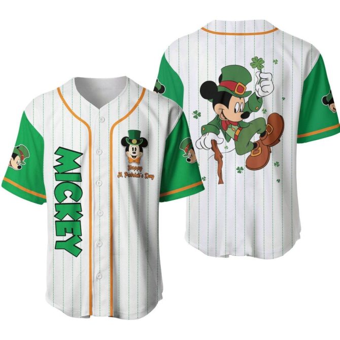 Limited Edition St. Patrick'S Day Mickey Baseball Jersey – Celebrate In Style!
