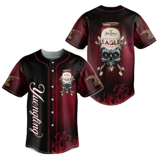 Yuengling American Eagle Skull Baseball Jersey – Bold Design, Perfect Gift, Limited Edition
