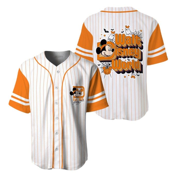 Disney Halloween Baseball Jersey – Mickey Mouse & Ghosts – Men'S Apparel