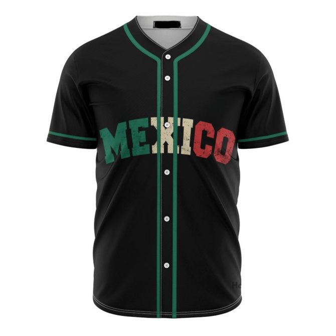 Men'S Mexico Baseball Jersey - Black With Eagle Emblem - Patriotic Sportswear - Image 2
