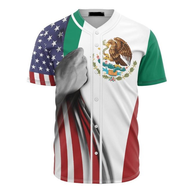 Patriotic Baseball Jersey - Usa & Mexico Flag Design, Unisex, Soft Fabric - Celebrate Unity! - Image 2