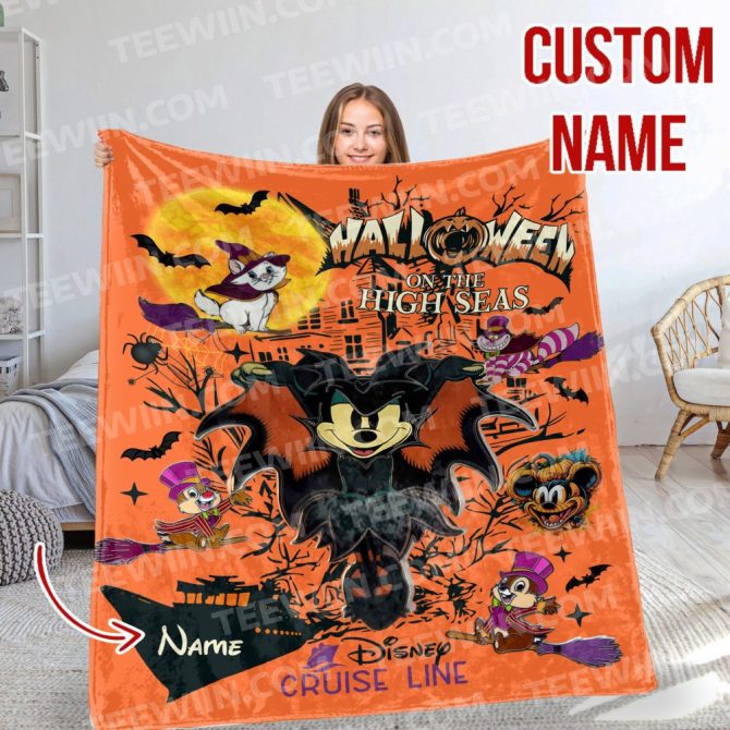Custom Disney Halloween Blanket - Personalized Name, Cozy & Spooky Design For Kids & Adults