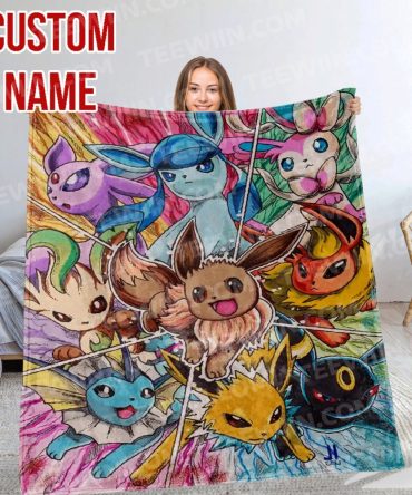 Custom Eevee Evolution Blanket – Cozy Personalized Gift For Pokémon Fans