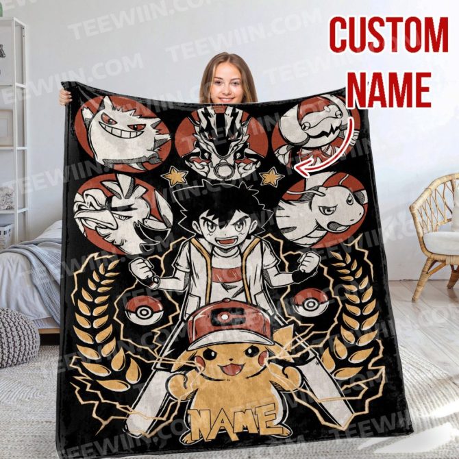 Custom Name Anime Throw Blanket - Cozy, Personalized Gift For Fans