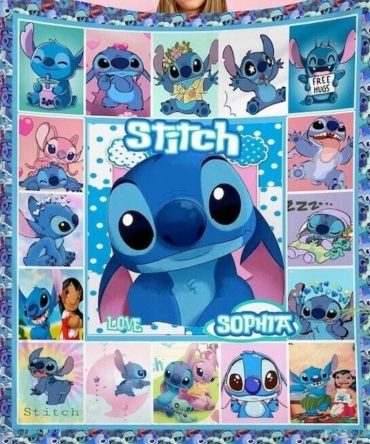 Cozy Stitch Character Blanket - Cute & Colorful Design For Kids & Fans