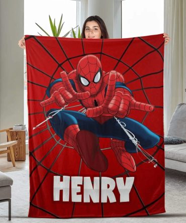 Cozy Spider-Man Fleece Blanket - Personalized With Your Name - Perfect Gift For Kids