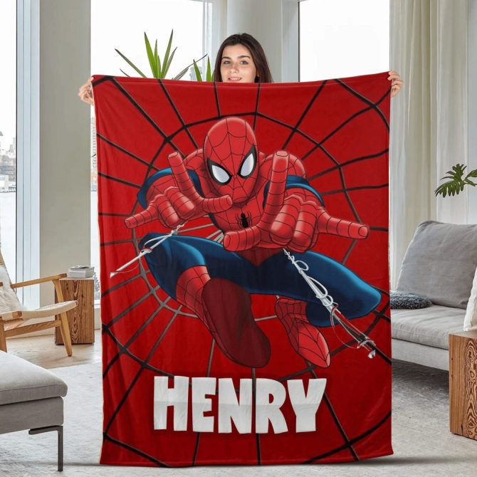Cozy Spider-Man Fleece Blanket - Personalized With Your Name - Perfect Gift For Kids