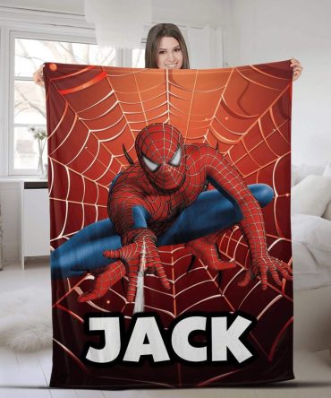 Personalized Spider Hero Fleece Blanket - Cozy Custom Gift For Kids & Fans