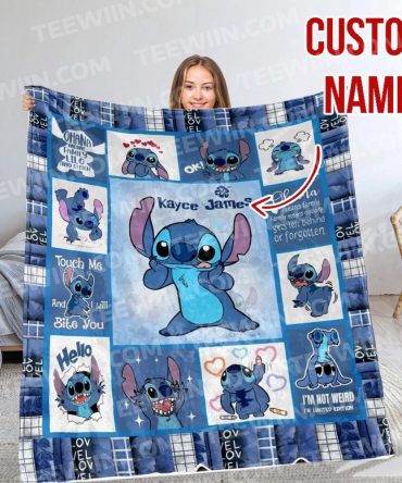 Personalized Stitch Blanket - Custom Name Cozy Gift For Kids & Fans