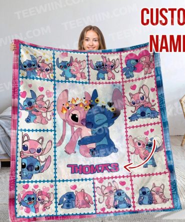 Custom Name Cute Cartoon Couple Blanket - Perfect Gift For Kids & Fans