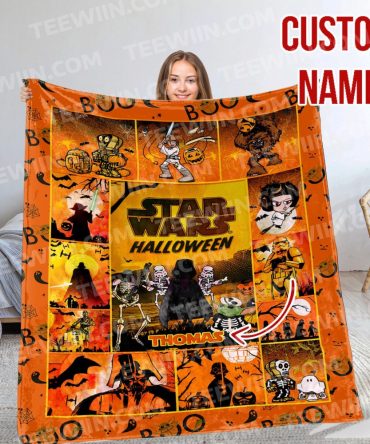 Custom Star Wars Halloween Blanket - Personalized Name - Cozy & Festive Gift