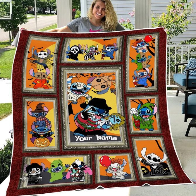 Custom Halloween Cartoon Character Blanket – Personalized Spooky Cozy Throw