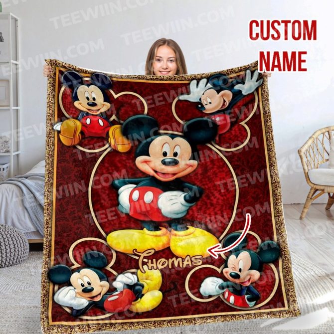 Custom Name Mickey Mouse Blanket – Cozy, Personalized Gift For Disney Fans!
