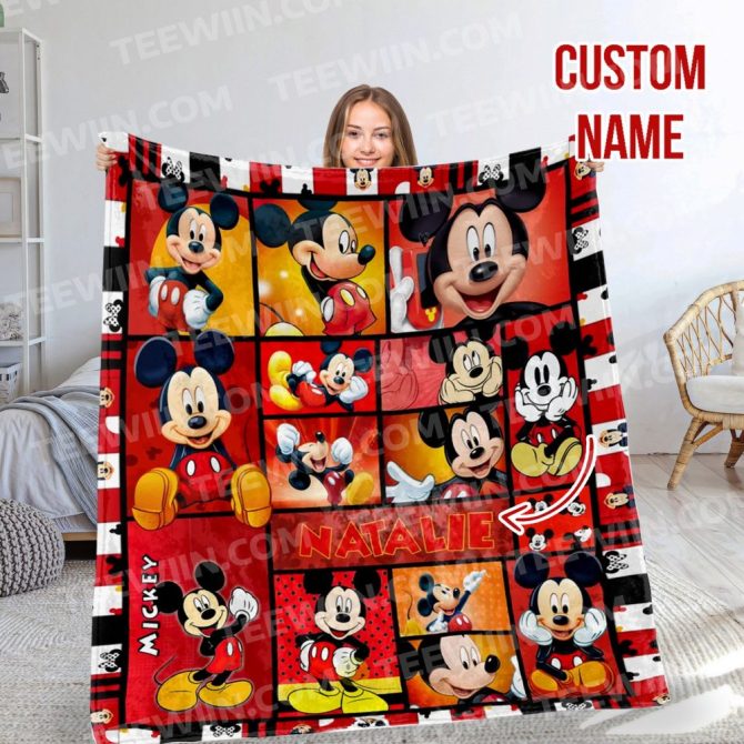Personalized Mickey Mouse Blanket – Custom Name Cozy Throw For Kids & Fans
