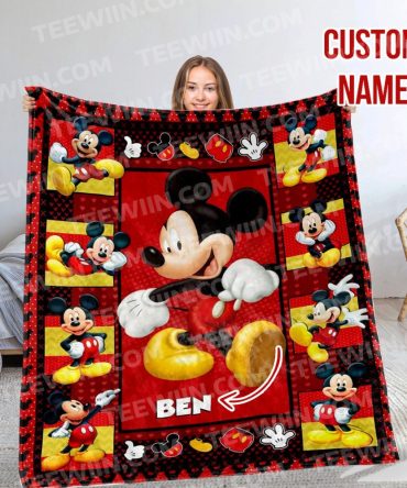 Cozy Custom Name Mickey Mouse Blanket – Personalized Disney Gift For Kids