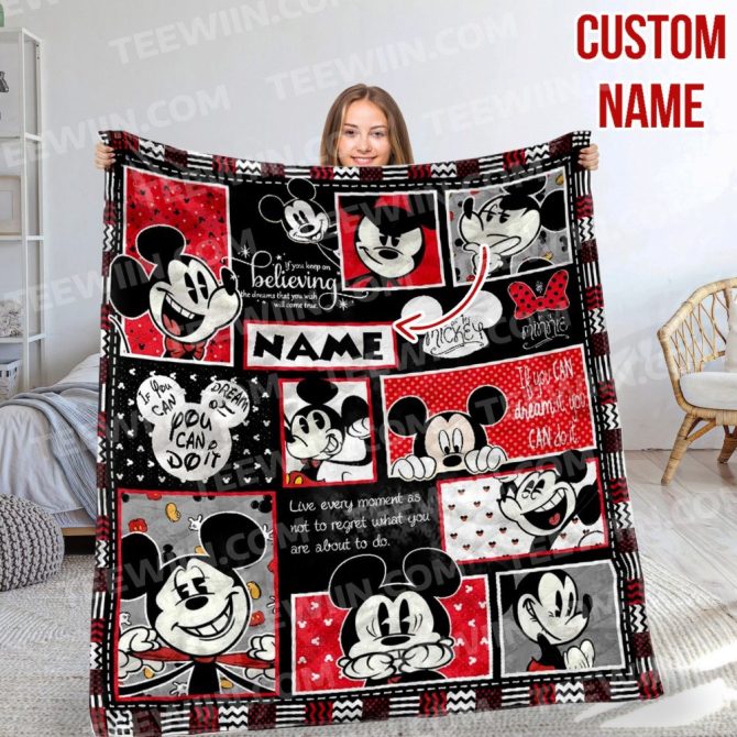 Custom Name Mickey Mouse Blanket – Cozy, Personalized Gift For Disney Fans