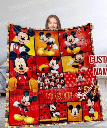 Custom Name Mickey Mouse Blanket - Cozy, Personalized Gift For Disney Fans