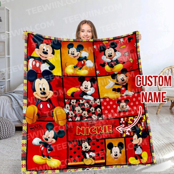 Custom Name Mickey Mouse Blanket - Cozy, Personalized Gift For Disney Fans