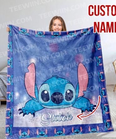 Cozy Custom Name Stitch Blanket – Perfect Personalized Gift For Kids & Fans