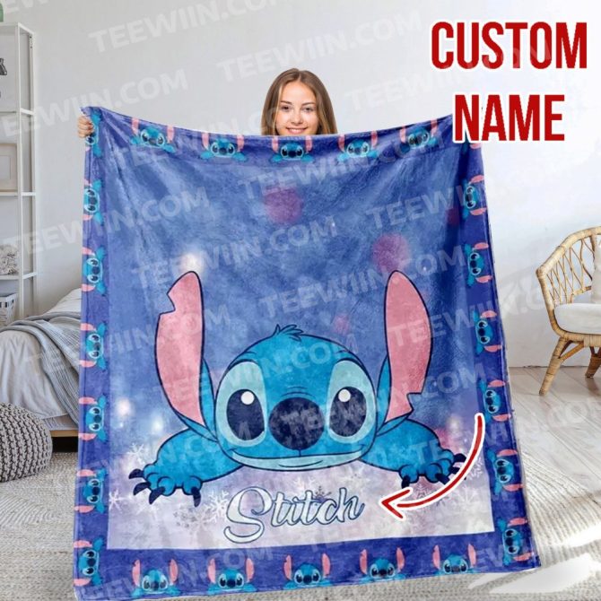Cozy Custom Name Stitch Blanket – Perfect Personalized Gift For Kids & Fans