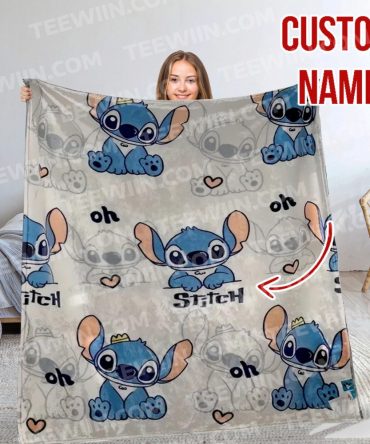 Cozy Custom Name Stitch Blanket - Cute & Soft Gift For Fans