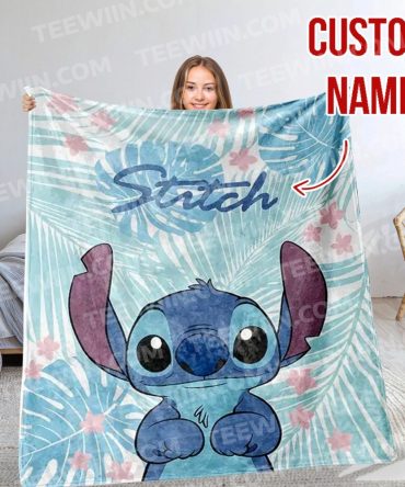 Cozy Custom Name Stitch Blanket - Perfect Gift For Fans - Soft & Personalized Throw