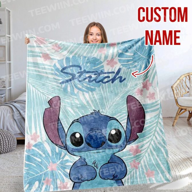 Cozy Custom Name Stitch Blanket - Perfect Gift For Fans - Soft & Personalized Throw