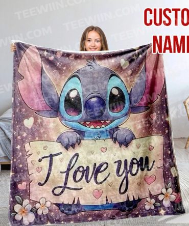 Custom Name I Love You Blanket - Cozy, Personalized Gift With Cute Character Design