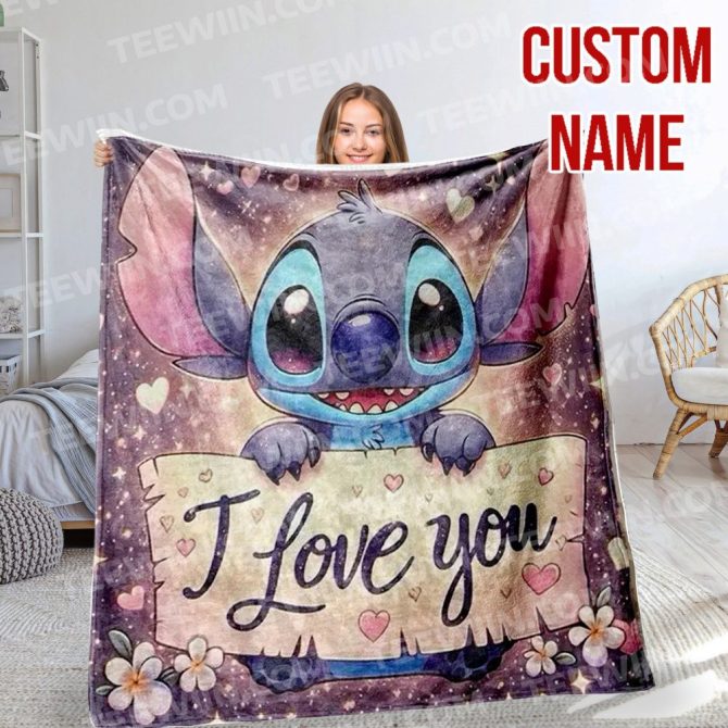 Custom Name I Love You Blanket - Cozy, Personalized Gift With Cute Character Design
