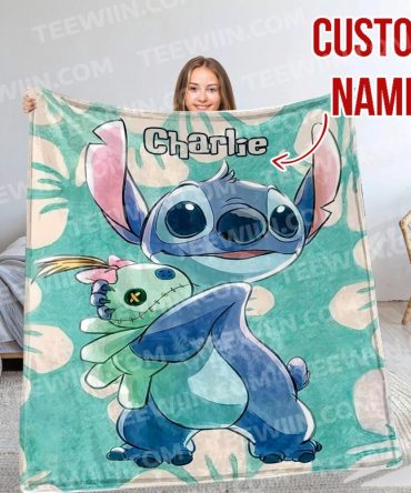 Custom Name Stitch Blanket - Personalized Cozy Gift For Kids & Adults