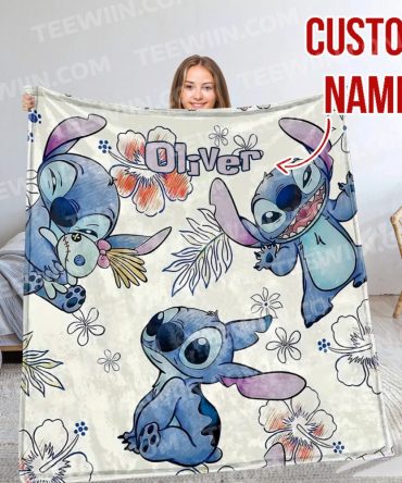 Personalized Cute Cartoon Throw Blanket - Custom Name Gift For Kids & Fans