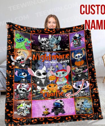 Custom Halloween Blanket - Nightmare On Main Street - Personalized Cozy Gift