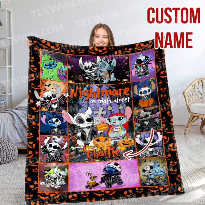 Custom Halloween Blanket - Nightmare On Main Street - Personalized Cozy Gift