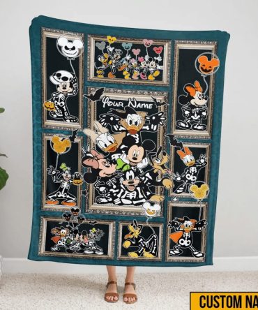Personalized Halloween Disney Blanket - Custom Name Cozy Throw For Kids & Adults