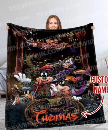 Custom Halloween Blanket - Personalized Cartoon Characters Throw For Kids & Adults